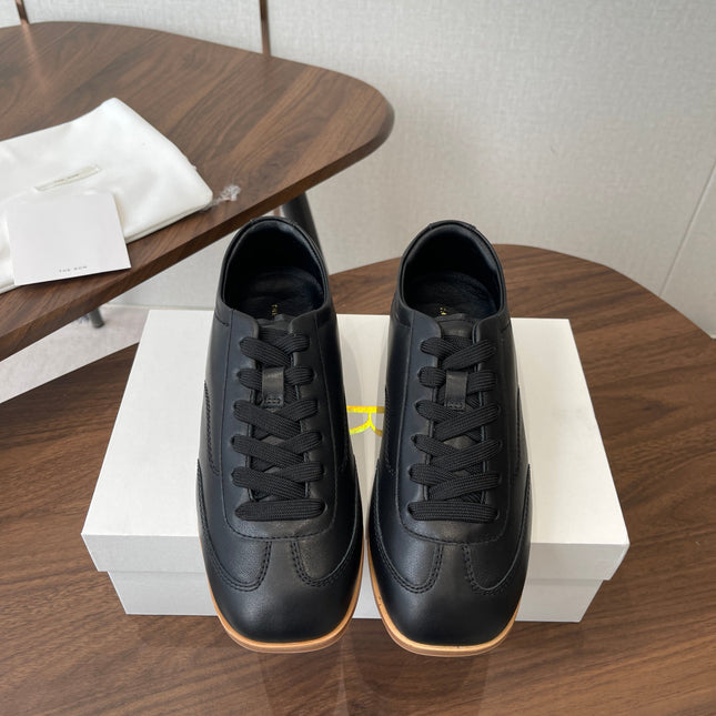 THE ROW 26S SNEAKERS IN BLACK CALFSKIN