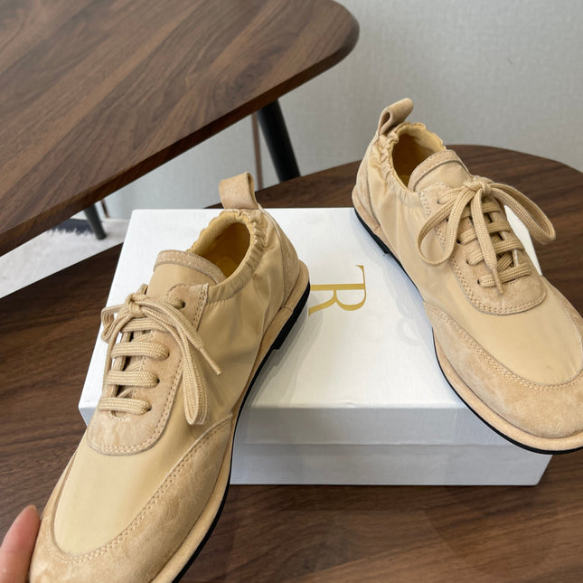 THE ROW 26S SNEAKERS IN BEIGE SUEDE AND FABRIC