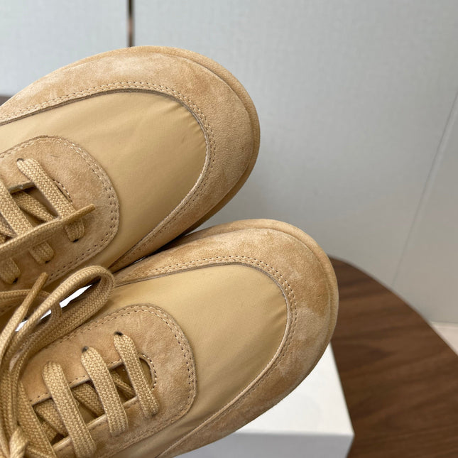 THE ROW 26S SNEAKERS IN BEIGE SUEDE AND FABRIC