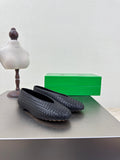 BOTTEGA VENETA 26S BALLET FLATS IN BLACK WOVEN LAMBSKIN