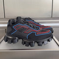 PRADA 26S CLOUDBUST THUNDER SNEAKERS 60MM IN BLACK AND RED MESH FABRIC AND TPU