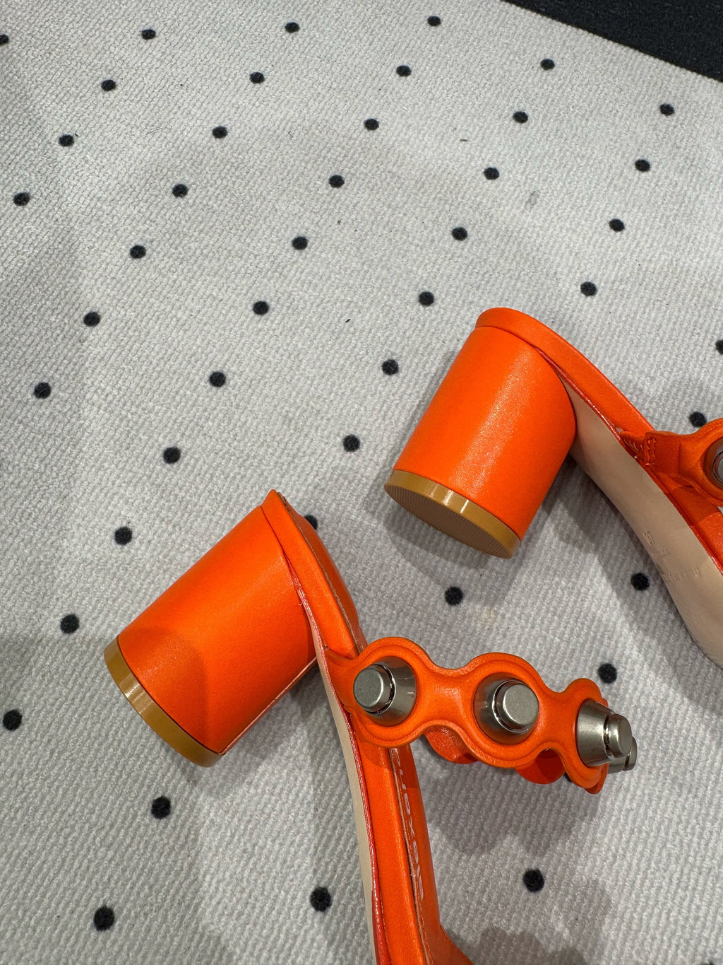 RIOT 65MM SANDAL IN FIRE ORANGE LAMBSKIN
