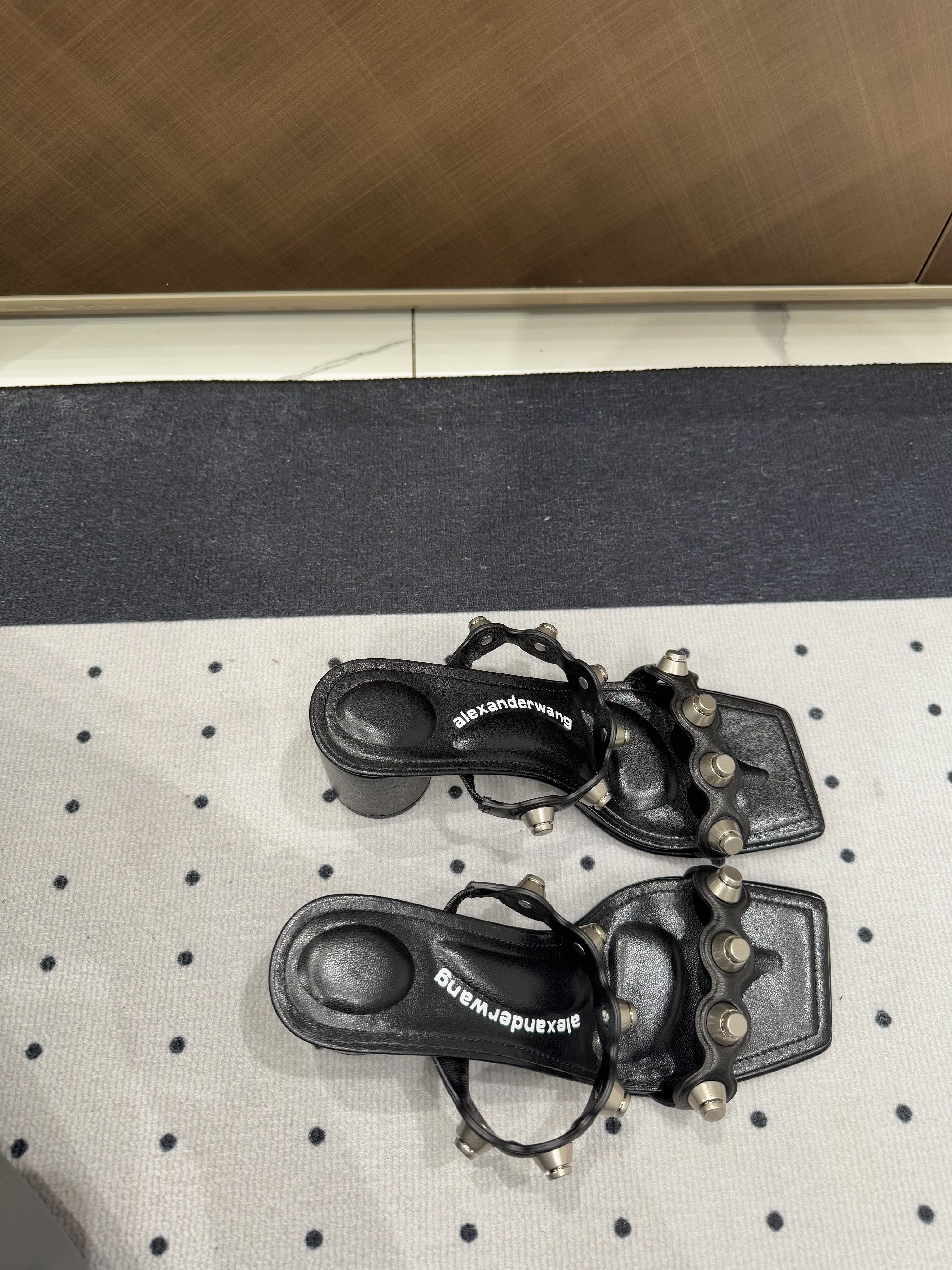 RIOT 65MM SANDAL IN BLACK LAMBSKIN