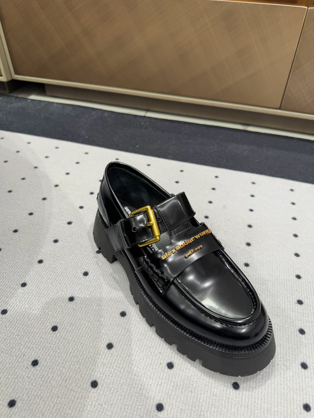 CARTER MID-HEEL LOAFER 55MM IN BLACK CALFSKIN