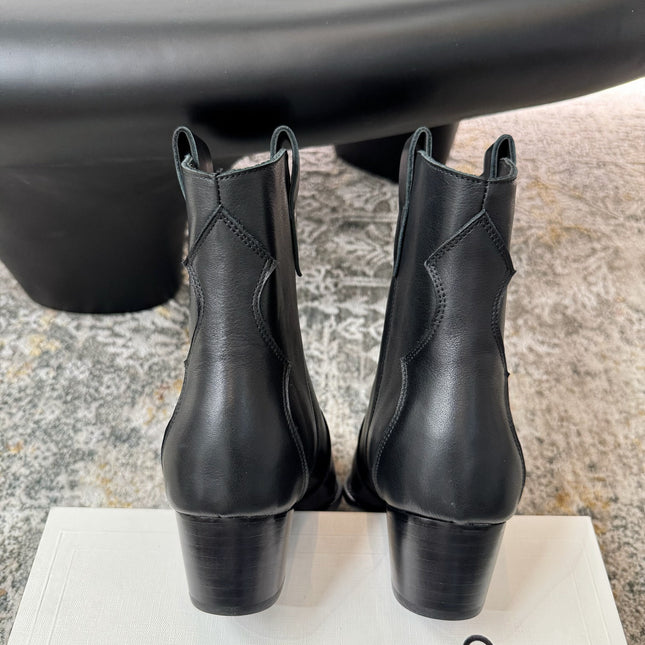 CELINE 26S ANKLE BOOTS 55 MM IN BLACK CALFSKIN