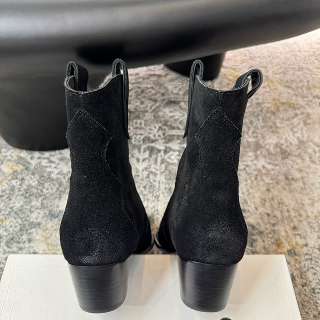 CELINE 26S ANKLE BOOTS 55 MM IN BLACK SUEDE