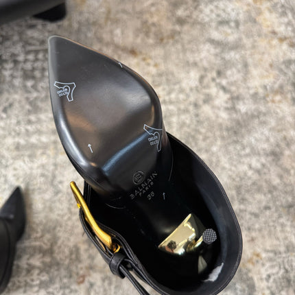 BALMAIN 26S BOOT 85 MM IN BLACK CALFSKIN