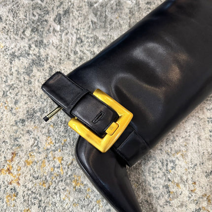 BALMAIN 26S BOOT 85 MM IN BLACK CALFSKIN