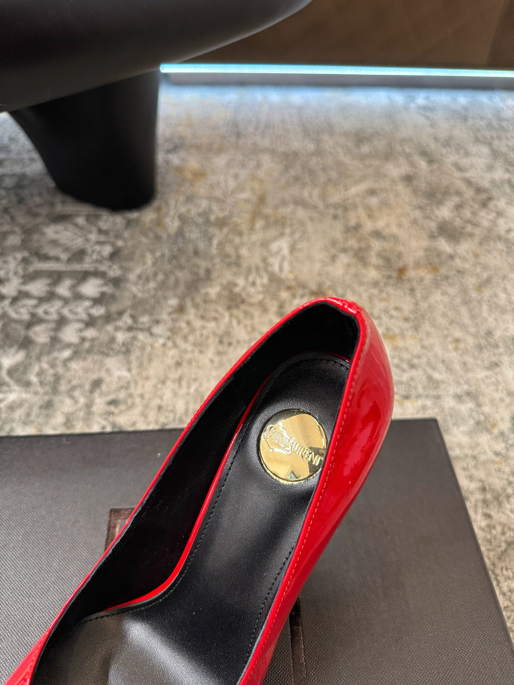 YSL 26S HEELED SHOES 110 MM IN RED GLOSSY CALFSKIN