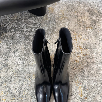 YSL 26S ANKLE BOOTS 70 MM IN BLACK SHINY CALFSKIN