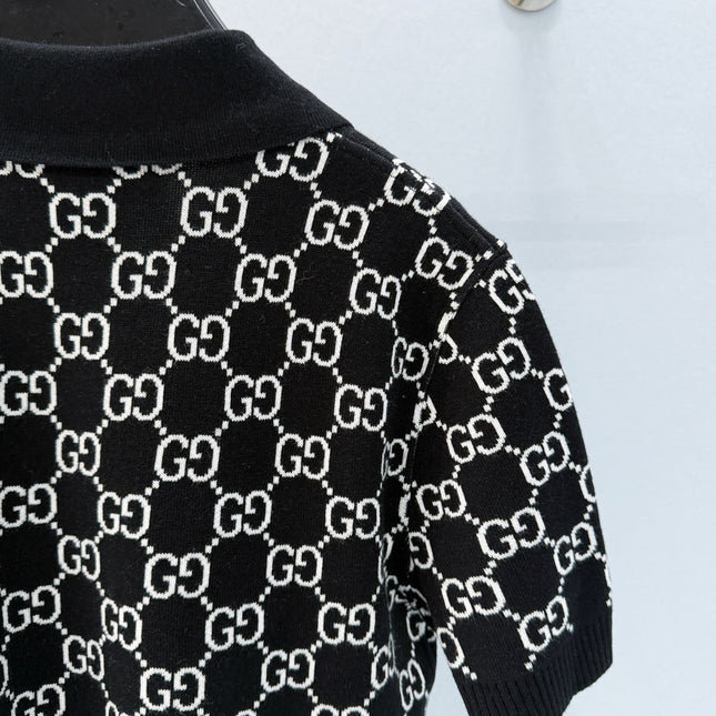 GUCCI 26S SHORT-SLEEVE KNIT POLO SHIRT 248