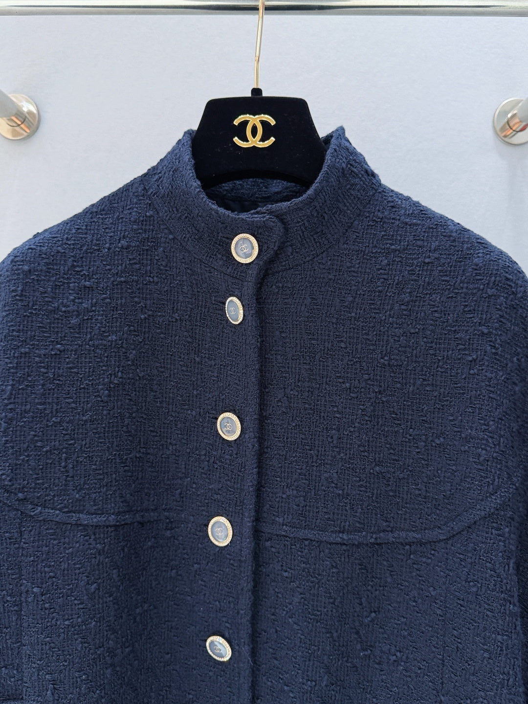CHANEL 26S SHORT-SLEEVE STAND COLLAR JACKET 888