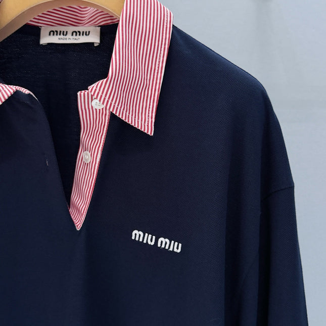 MIUMIU 26S LONG SLEEVE POLO SHIRT 896