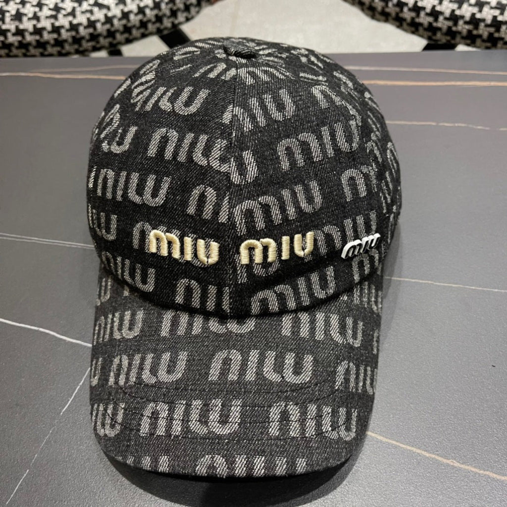 MIUMIU BASEBALL CAP IN DARK SLATE GRAY DENIM