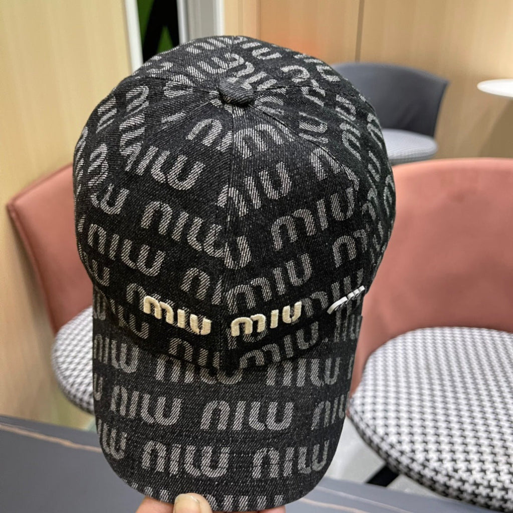 MIUMIU BASEBALL CAP IN DARK SLATE GRAY DENIM
