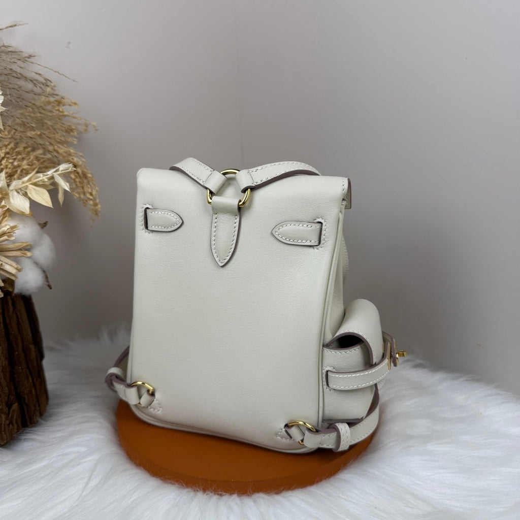 HM 25S KELLY JUMP 17 CM IN WHITE SWIFT WITH GOLD HARDWARE