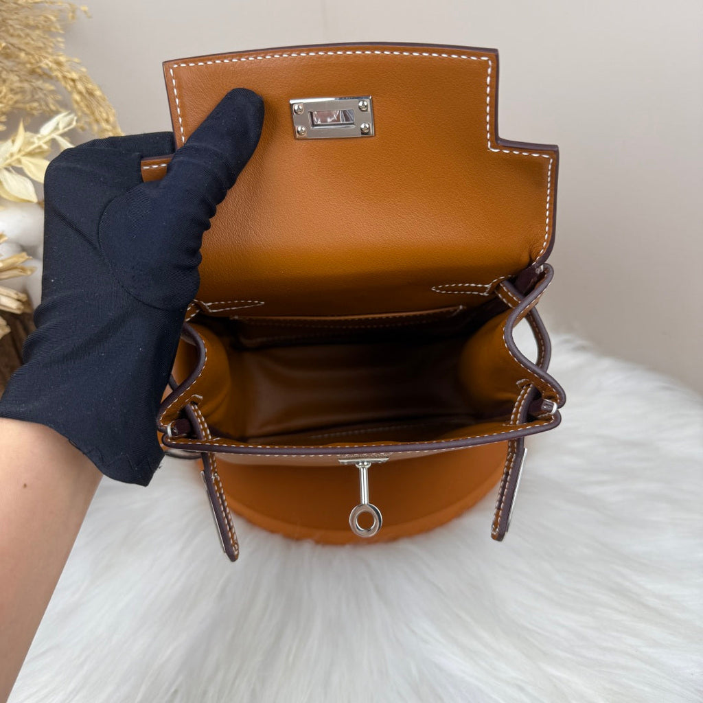 HM 25S KELLY JUMP 17 CM IN CARAMEL BROWN SWIFT WITH SILVER HARDWARE