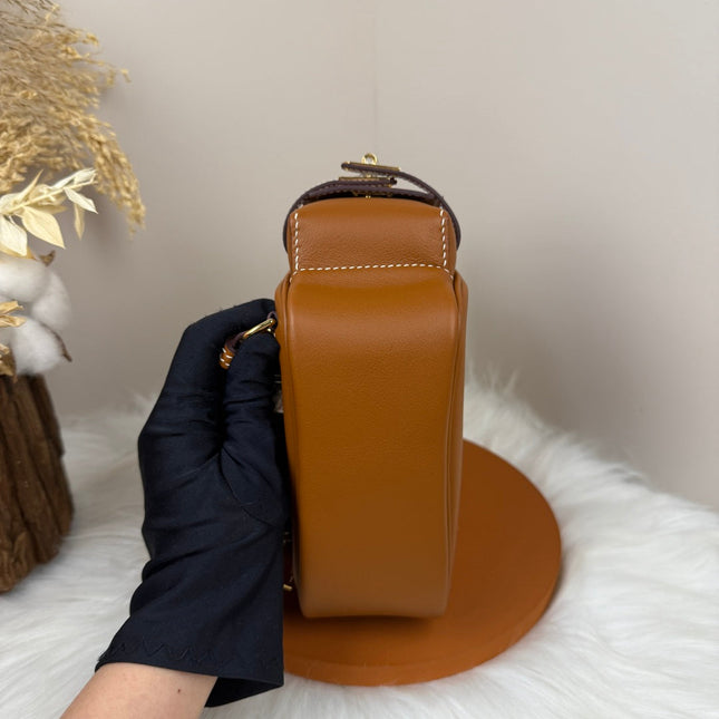 HM 25S KELLY JUMP 17 CM IN CARAMEL BROWN SWIFT WITH GOLD HARDWARE