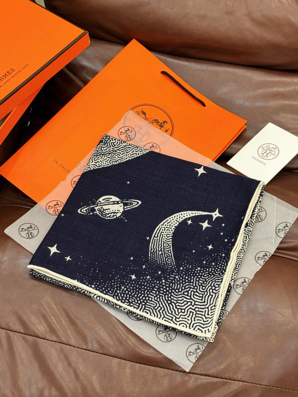 HERMES 25S SCARF 140 IN SILK CASHMERE 987418