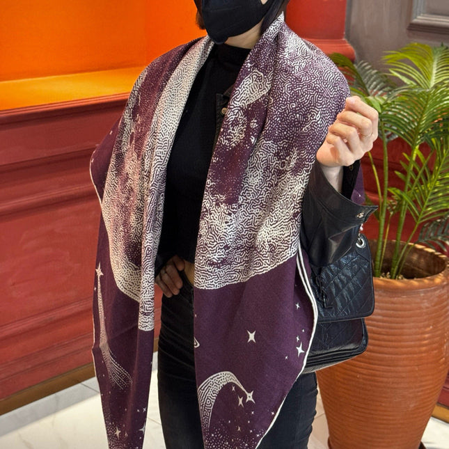 HERMES 25S SCARF 140 IN SILK CASHMERE 987419