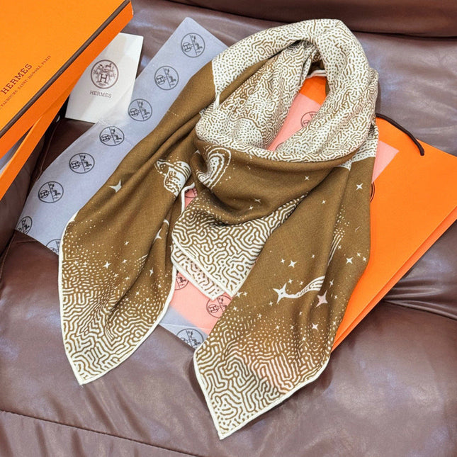 HERMES 25S SCARF 140 IN SILK CASHMERE 987421
