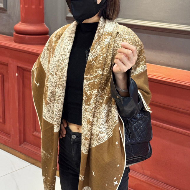 HERMES 25S SCARF 140 IN SILK CASHMERE 987421