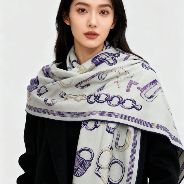 HERMES 25S SCARF 137 IN SILK CASHMERE 991688