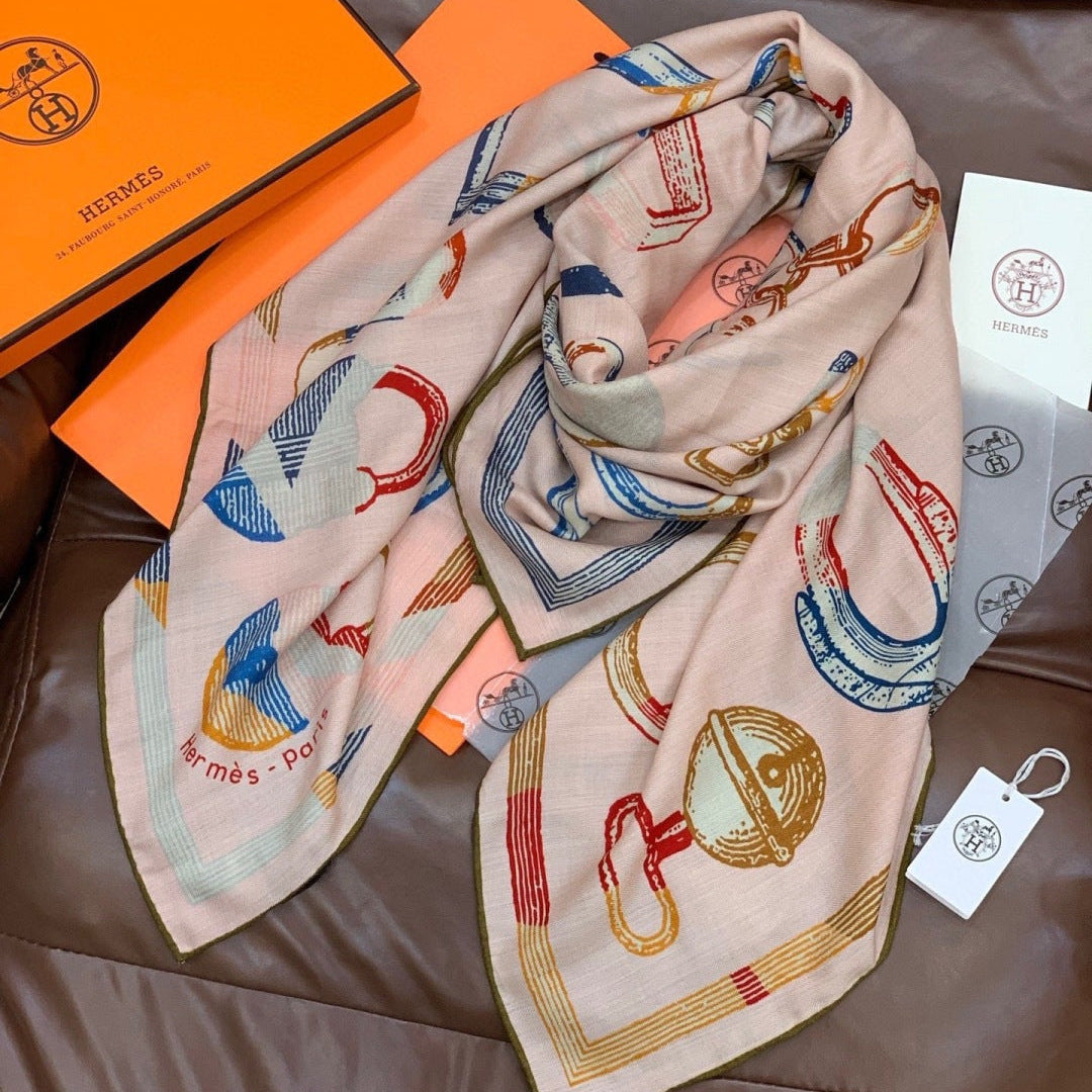 HERMES 25S SCARF 137 IN SILK CASHMERE 991691