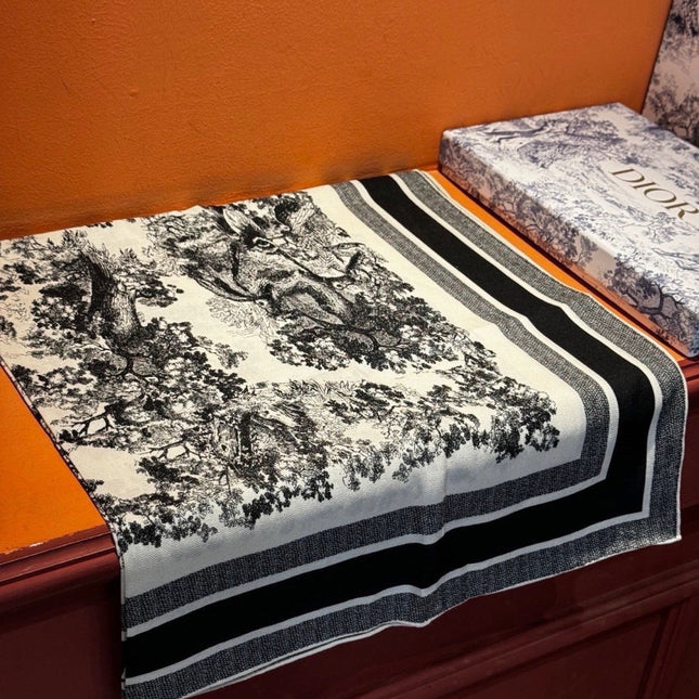 DIOR 26S SCARF 110CM IN WOOL & CASHMERE 300235
