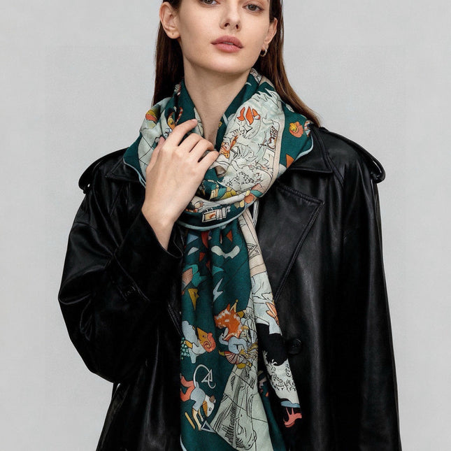 HERMES 26S SCARF 135 IN CASHMERE AND SILK 304251