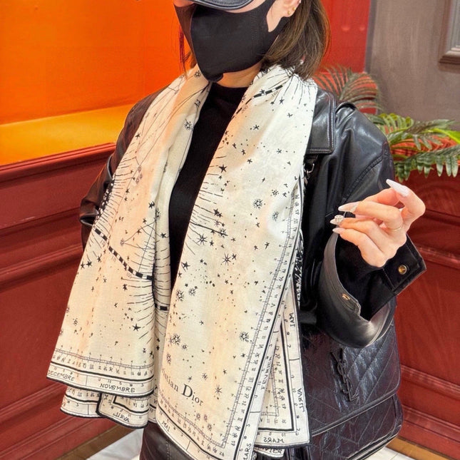 DIOR 26S SCARF 140CM IN CASHMERE SILK 304689