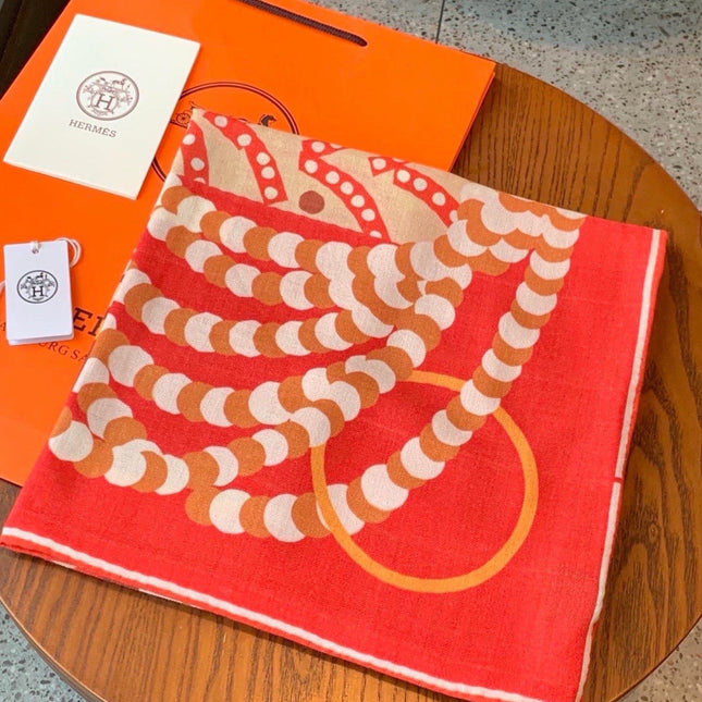 HERMES 26S SCARF 140 IN CASHMERE AND SILK 304706