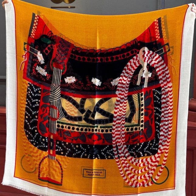 HERMES 26S LONG SCARF 200 IN CASHMERE AND SILK 306083