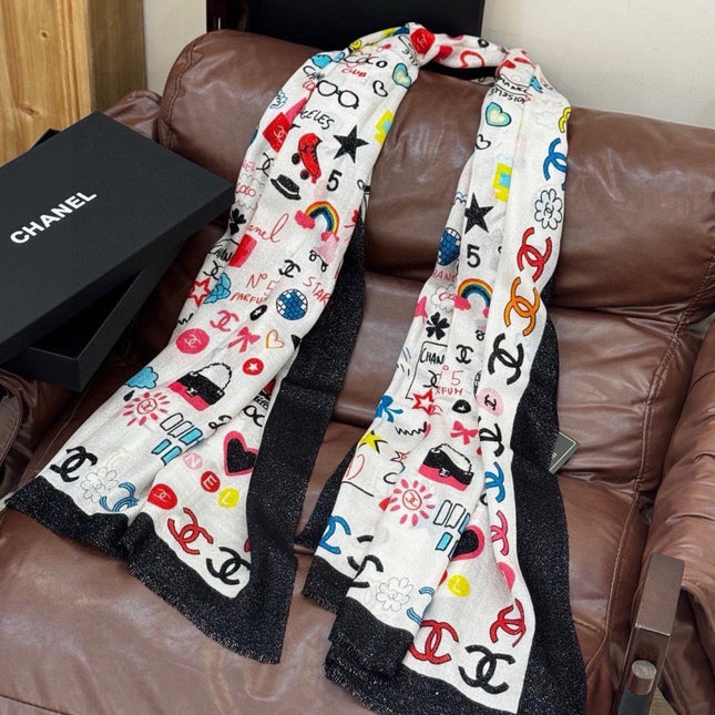 CHANEL 26S SCARF 200 IN CASHMERE AND SILK 307210