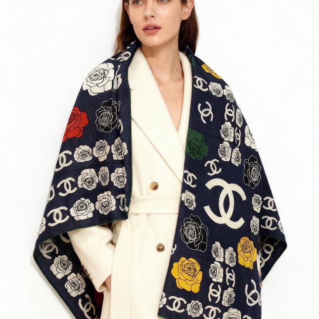CHANEL 26S SCARF 140 IN SILK AND CASHMERE 313321
