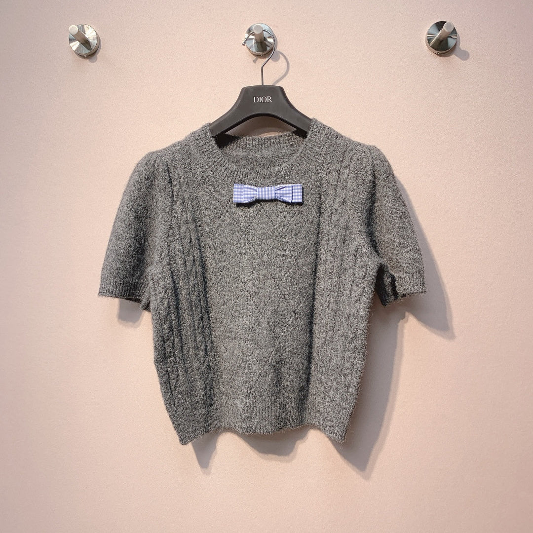 HERMES 25S CREW NECK KNIT SWEATER WITH BOW 221