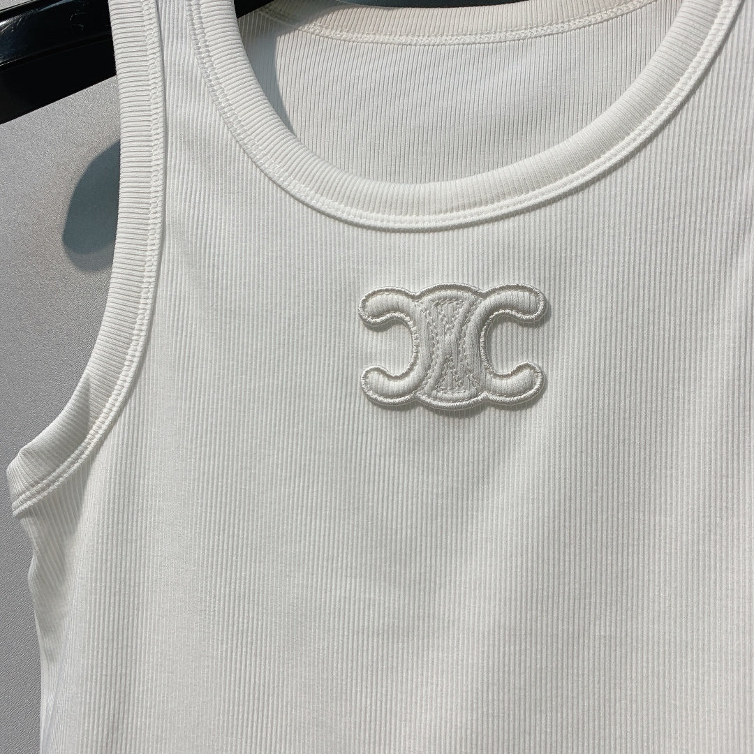 CELINE 26S LOGO SLEEVELESS T-SHIRT 167