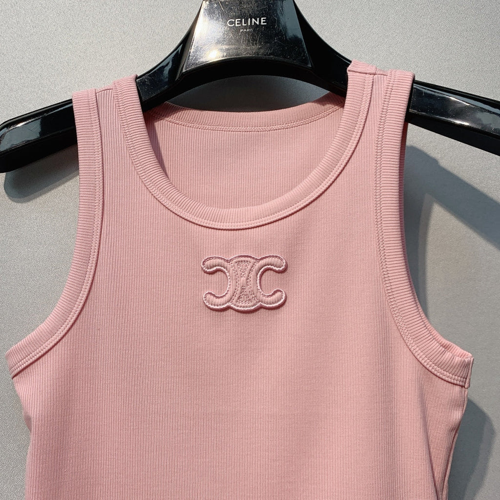 CELINE 26S LOGO SLEEVELESS T-SHIRT 166
