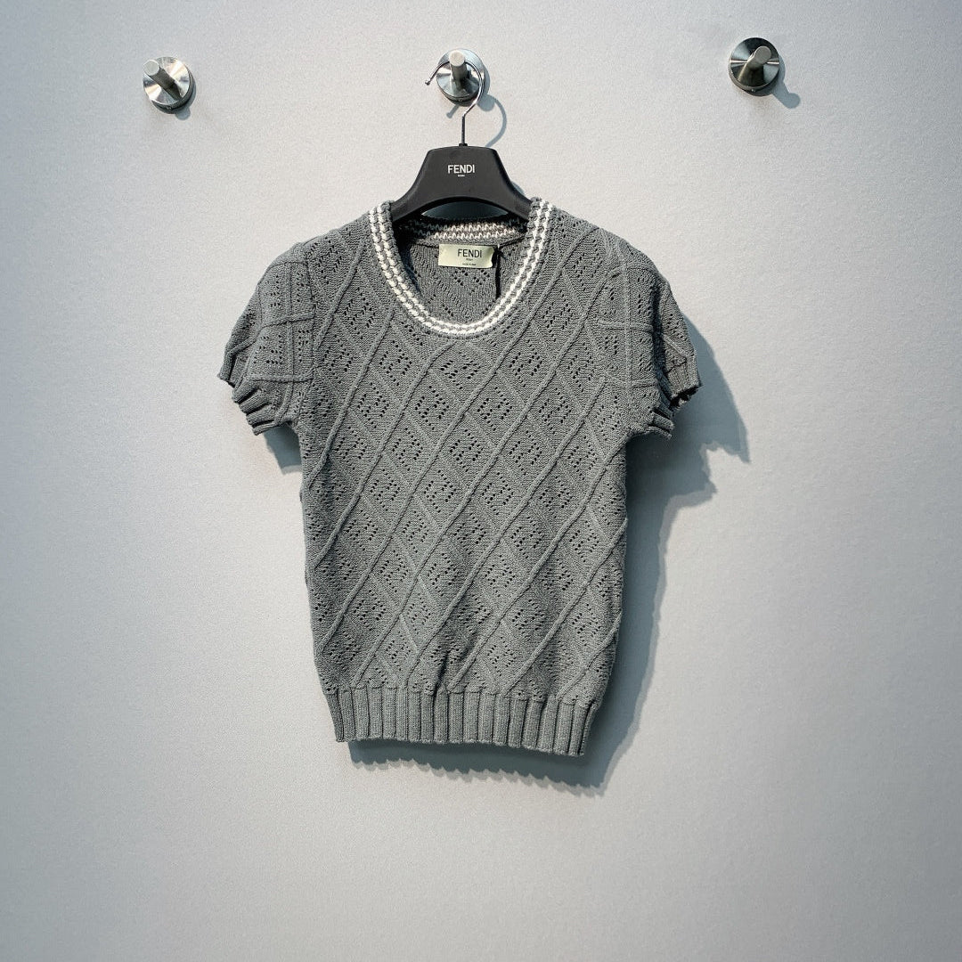 FENDI 26S SHORT SLEEVE KNIT TOP 044