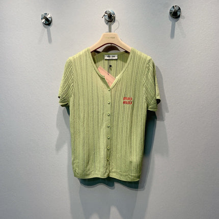 MIUMIU 26S SHORT SLEEVE KNIT TOP 1185
