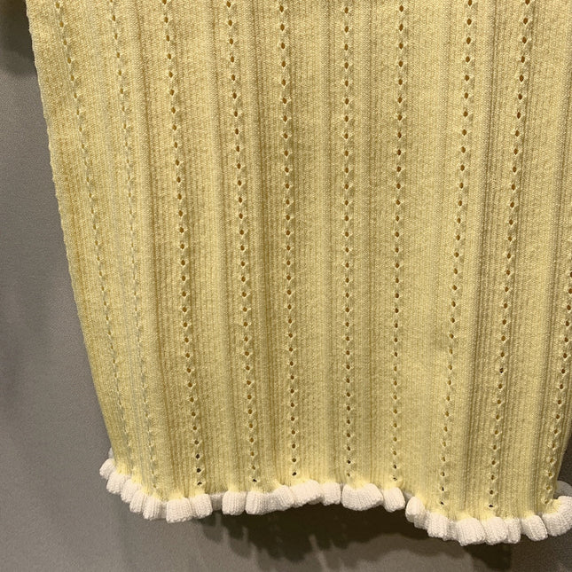 MIUMIU 26S SHORT SLEEVE KNIT POLO SHIRT 1182