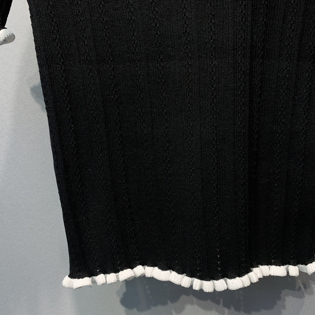 MIUMIU 26S SHORT SLEEVE KNIT POLO SHIRT 1180