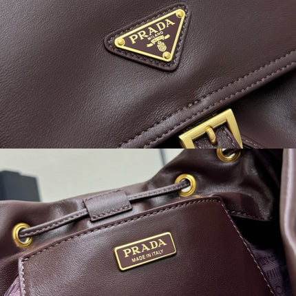 PRADA 25S EXPLORE MEDIUM BACKPACK 29 IN SIENNA CALFSKIN GOLD HARDWARE