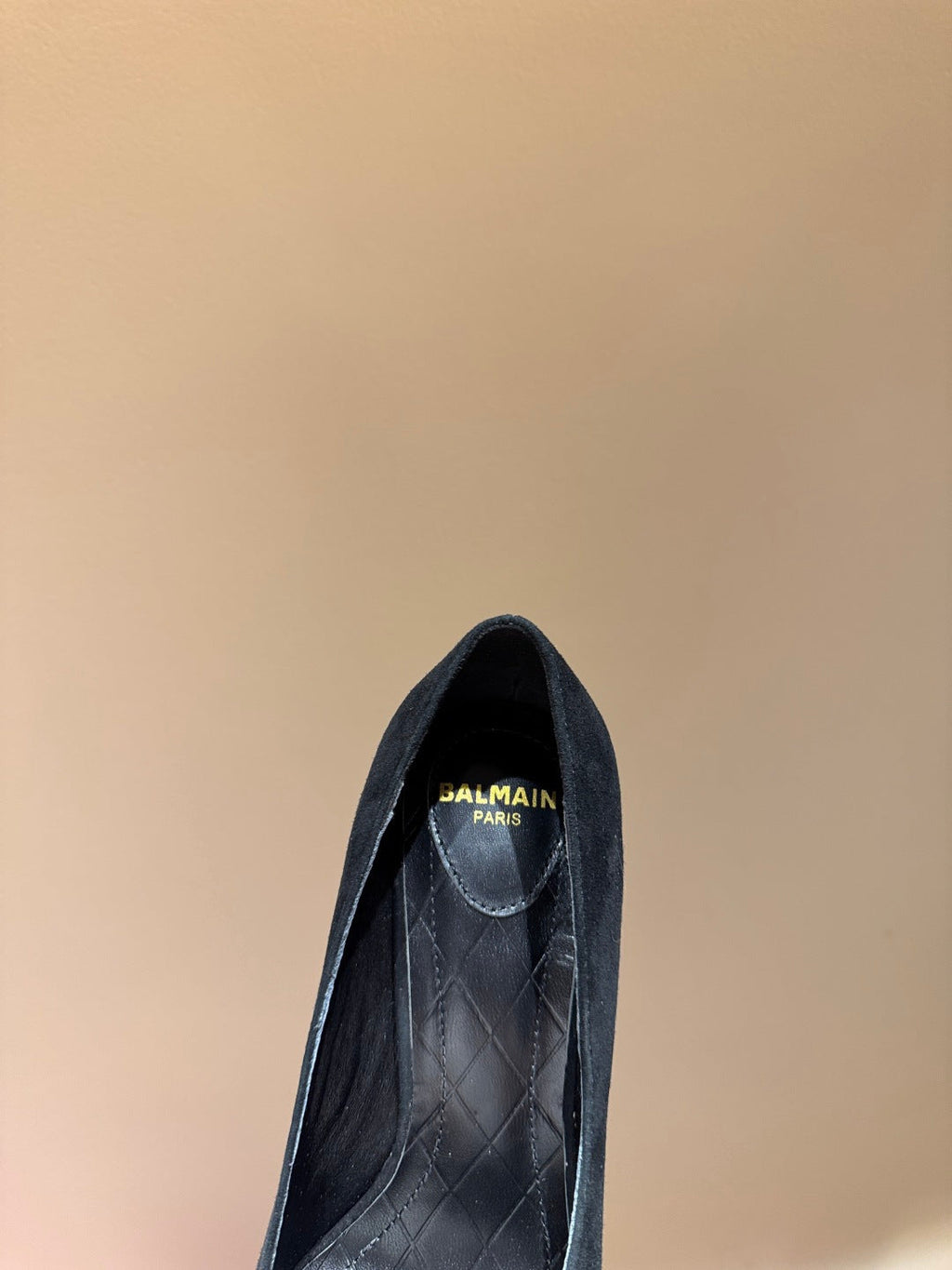 BALMAIN 26S HIGH HEELS 100 MM IN BLACK SUEDE
