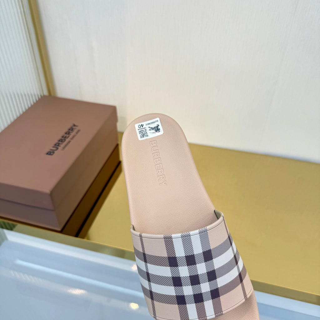 BURBERRY 26S SLIDES SANDAL IN NUDE BEIGE CALFSKIN