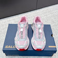 ALO 25S SALOMON XT WHISPER 40 MM IN LIGHT PINK MESH FABRIC AND GREY LAMBSKIN