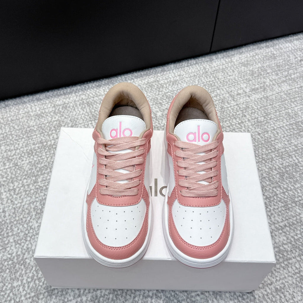 ALO 25S SNEAKER IN PINK AND WHITE LAMBSKIN