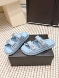 CHANEL 26S SANDALS IN LIGHT BLUE CALFSKIN