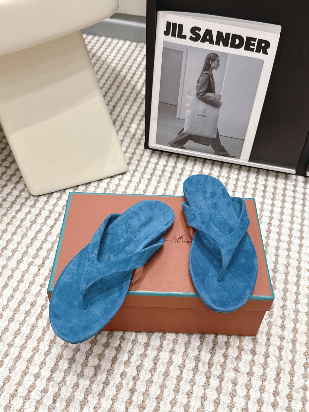 LP 26S THONG SANDALS IN TURQUOISE BLUE SUEDE