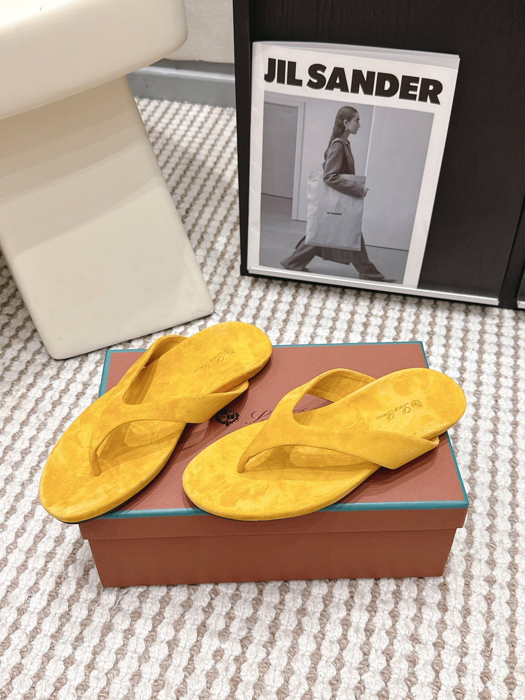 LP 26S THONG SANDALS IN TURMERIC YELLOW SUEDE